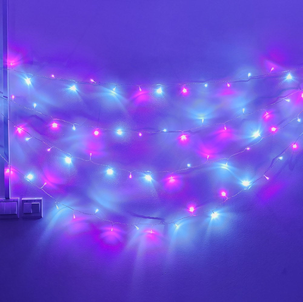 SG Safety Mark - 31V 10 Meters 100 Led Fairy String Light , White and Purple