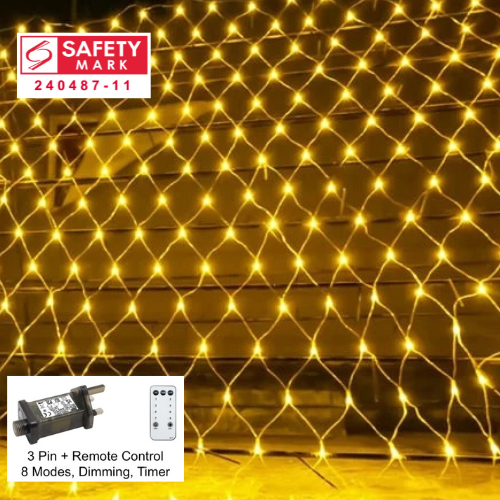 SG Safety Mark , 31V 3M x 2M 198 Led Fairy Net Light , Warm