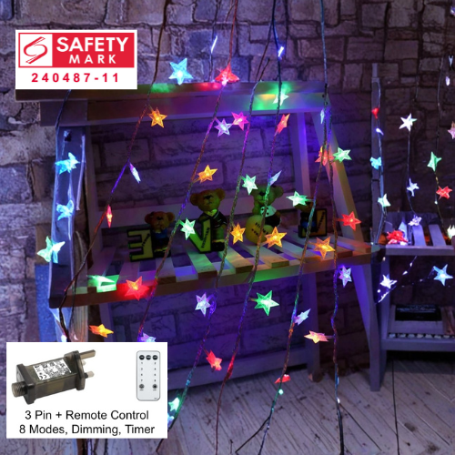 SG Safety Mark - 31V 10 Meter 100 Stars Led Fairy String Light , Multi