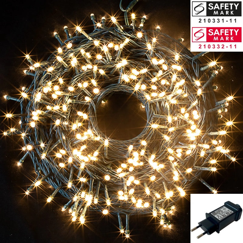 Safety Mark Green String Warm White Christmas Tree Lights Singapore