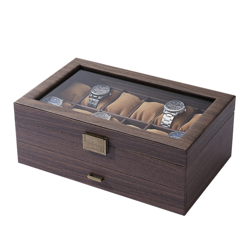 2 Tier Watch & Jewelry Box with 12 Soft Cushions