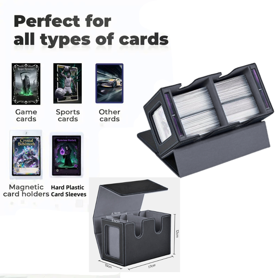 Assorted Models Trading Card Storage Box - Commander Deck Case for TCG with PVC Dividers & Card Supporters