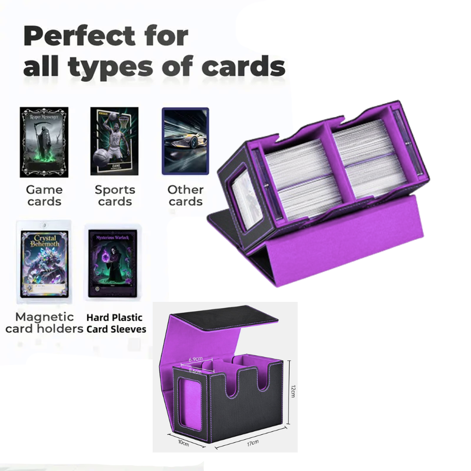 Assorted Models Trading Card Storage Box - Commander Deck Case for TCG with PVC Dividers & Card Supporters