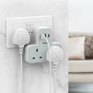 TESSAN - SG Safety Mark 5 in 1 Portable Sockets with USB Ports , White