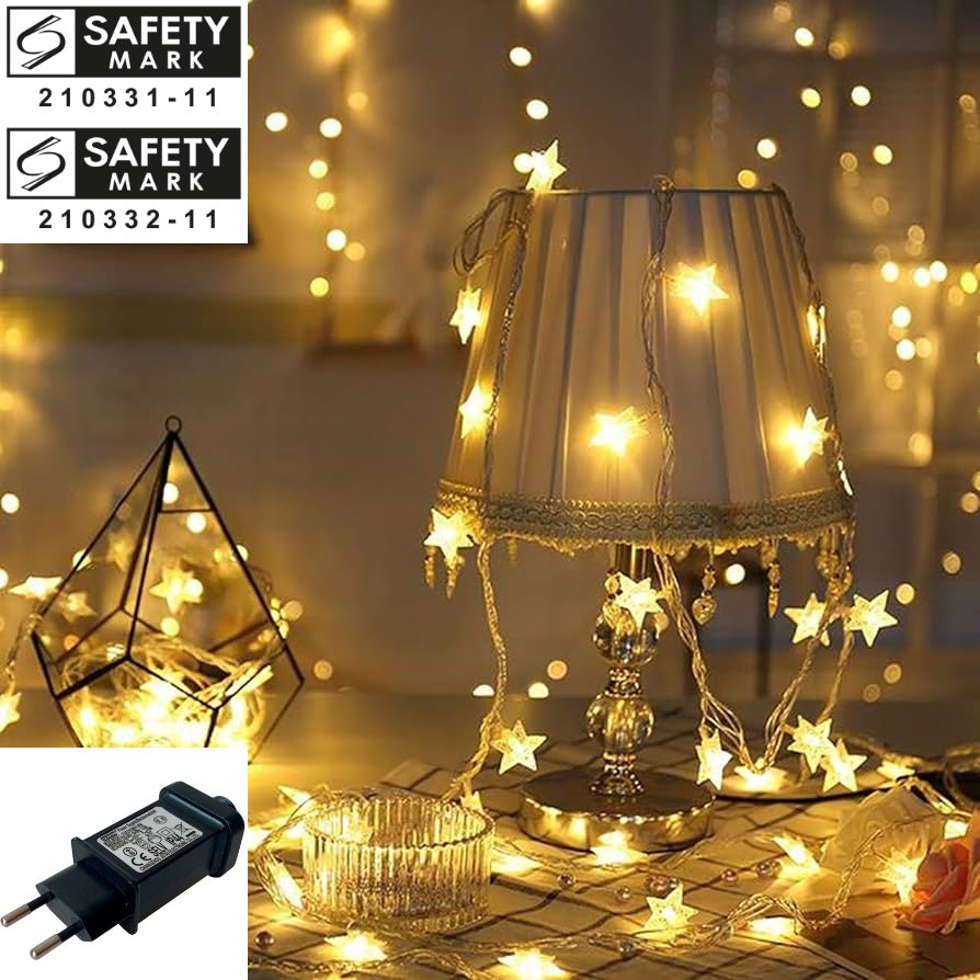 SG Safety Mark - 31V 10 Meter 100 Stars Led Fairy String Light , Warm