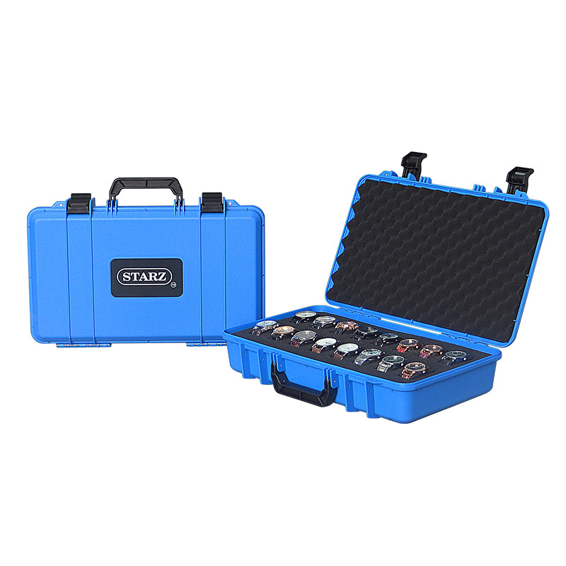 16 Slots Heavy Duty Watch Storage Display Case , Blue