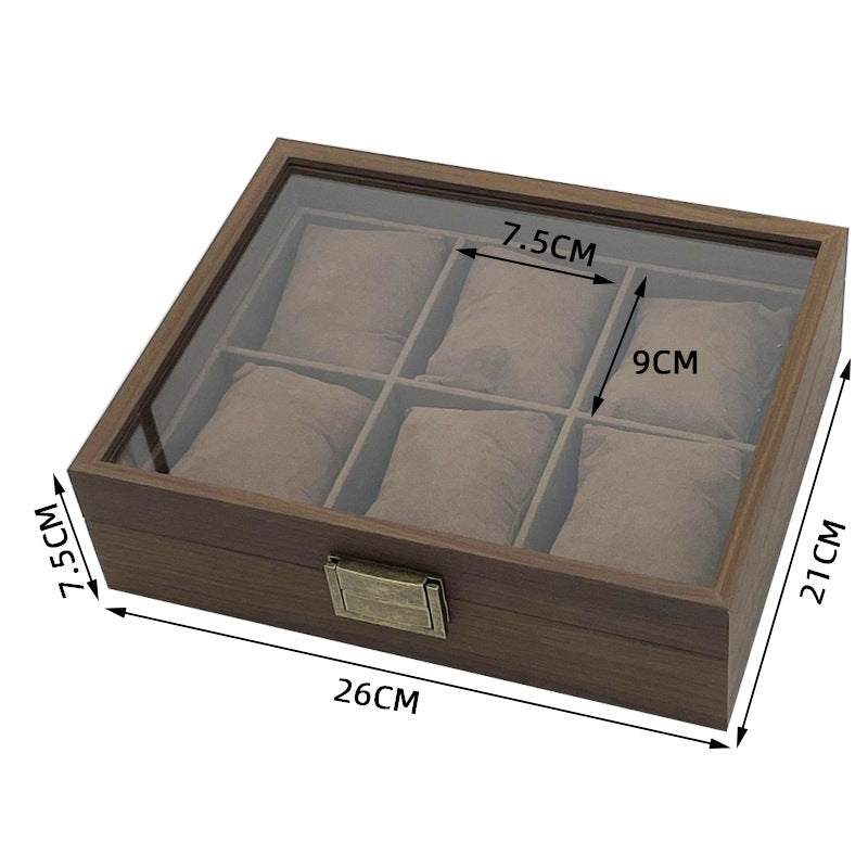 Dark Brown Wooden Watch Display Case Singapore