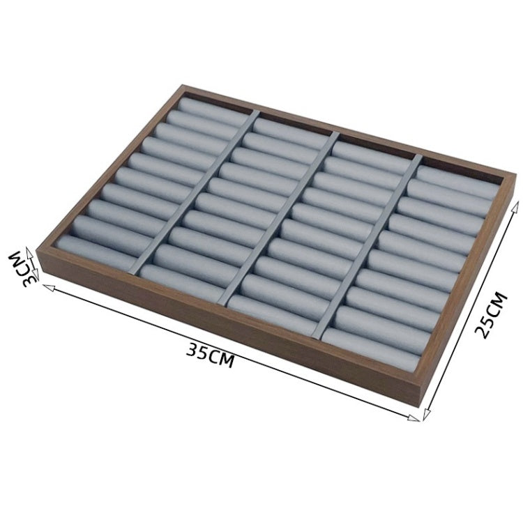 4 Rolls Ring Jewelry Organizer Display Tray Brushed Grey PU