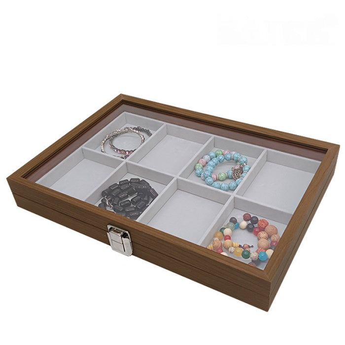 8 Grids Wooden Bangles Jewelry Storage Box