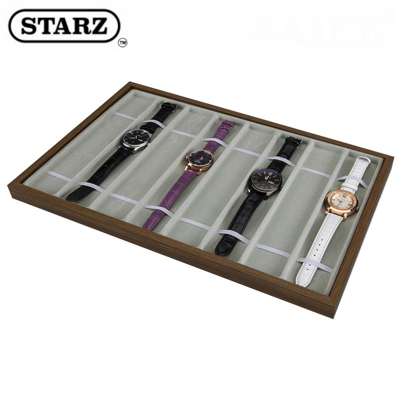 8 Slots Wooden Watch Storage Display Organizer Tray