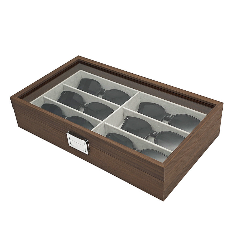 6 Slots Wooden Spectacles Storage Box