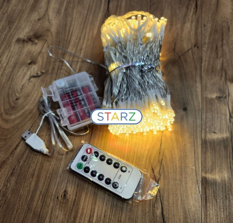 [ STARZ ] 3M x 3M Battery Operated USB Fairy Curtain Lights , Warm