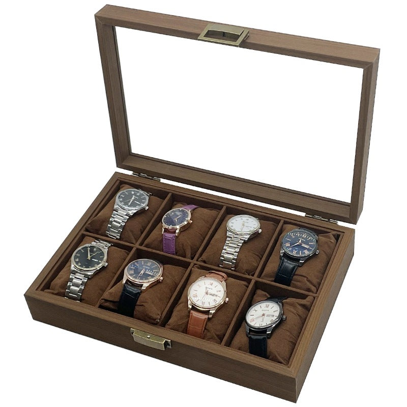 Starz 8 Slot Wooden Brown Watch Box with Soft Cushions