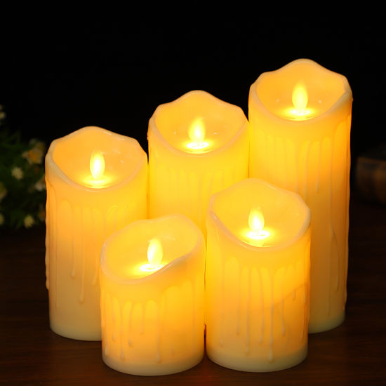 3 Sizes - Flameless Wax Design Battery Operated Candle