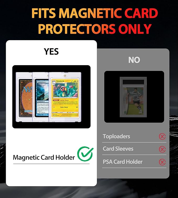 2 Rows Trading Card Storage Box Covered Top - Organizer for Magnet Case for Magic the Gathering Pokemon YuGiOh Sports Cards, Leather MTG TCG PTCG