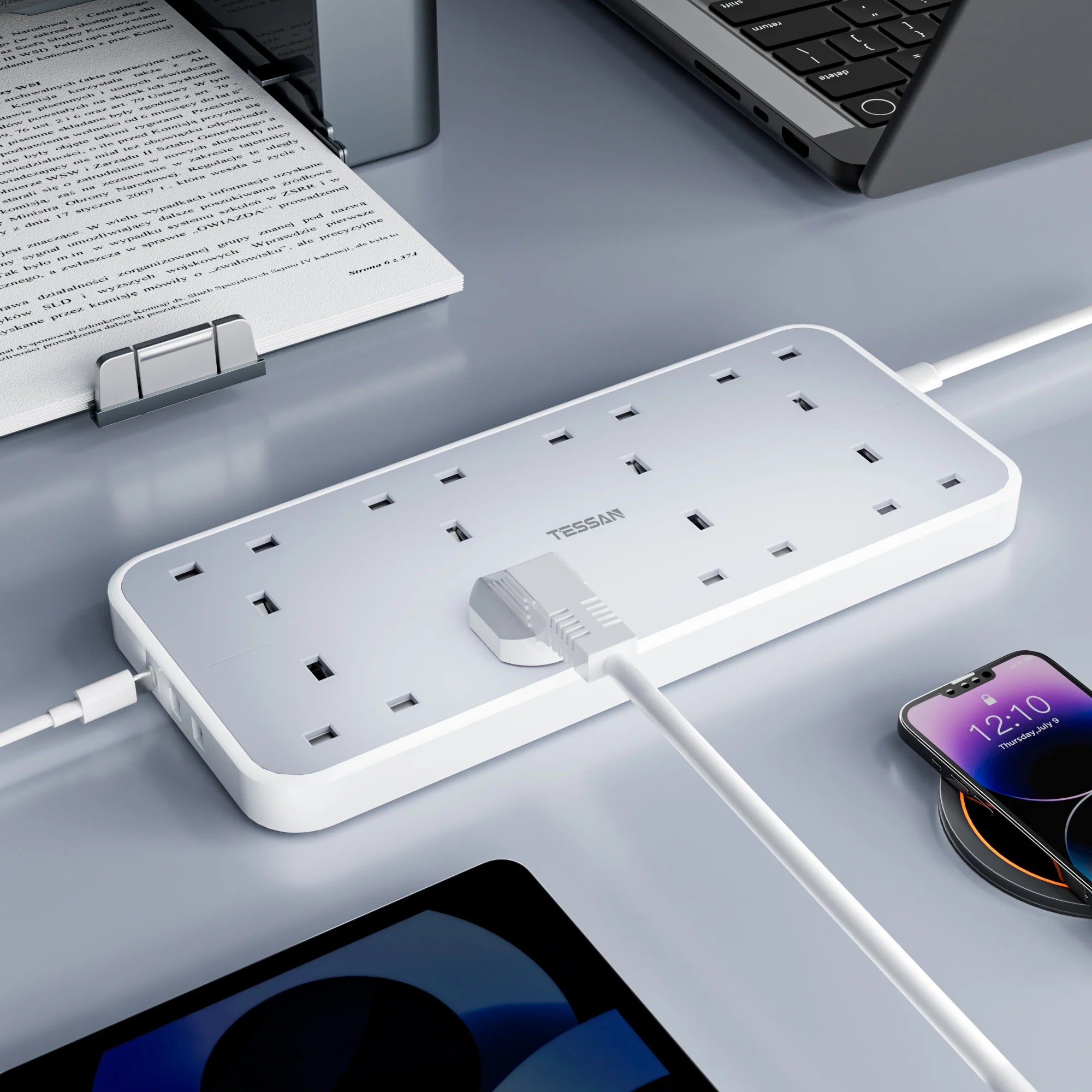 TESSAN - 11 in 1 Outlets Extension Cord 13A Multi Plug with 2M Cable / TS204