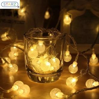 10 Meters 100 Crystal Ball Battery Operated Led Fairy String Light , Warm