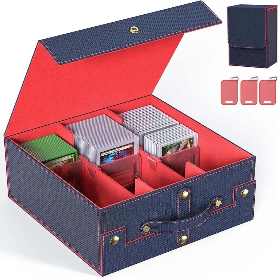 Assorted Models Trading Card Storage Box - Commander Deck Case for TCG with PVC Dividers & Card Supporters