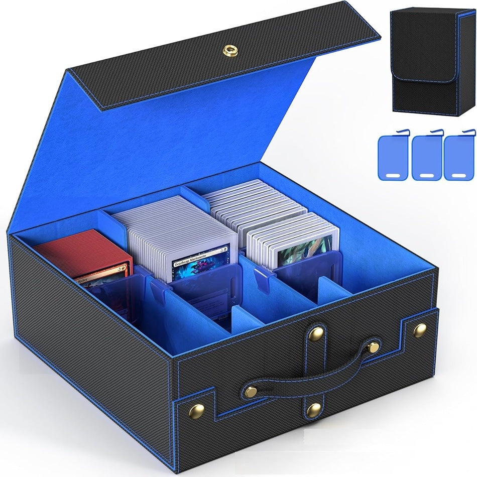 Assorted Models Trading Card Storage Box - Commander Deck Case for TCG with PVC Dividers & Card Supporters