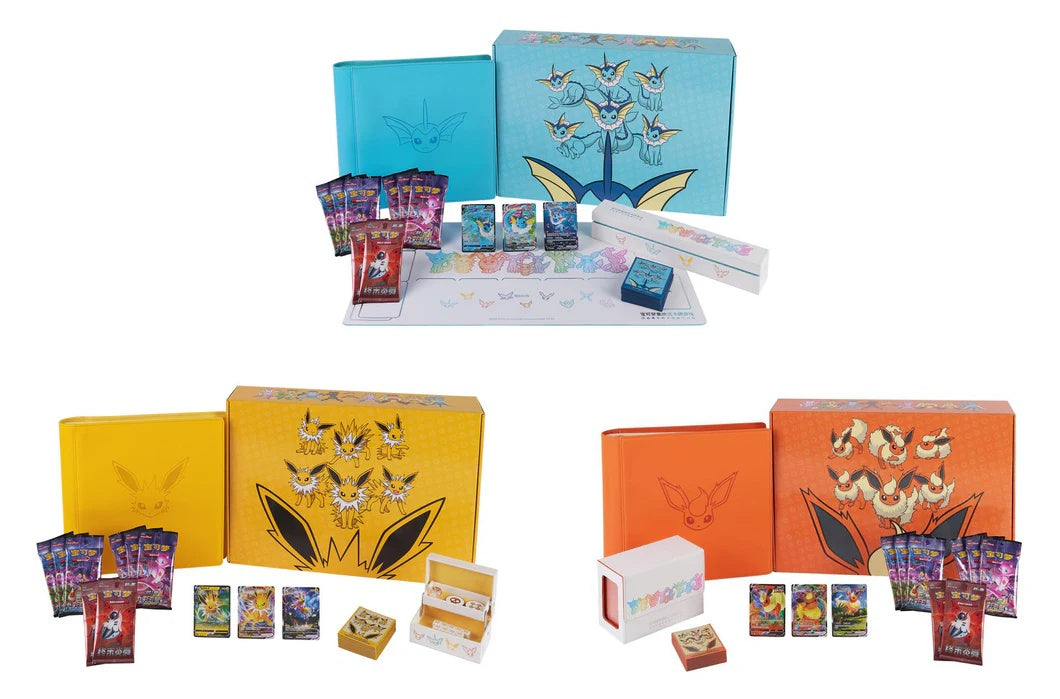 IN STOCK Pokemon Chinese Eevee GX Gift Box Vaporeon Jolteon Flareon
