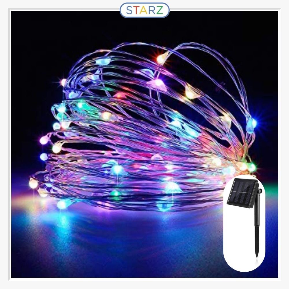Outdoor Solar Powered 10 Meter 100 Led Fairy String Light , Multi