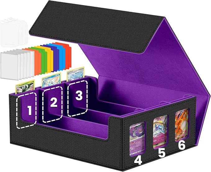 Assorted Models Trading Card Storage Box - Commander Deck Case for TCG with PVC Dividers & Card Supporters