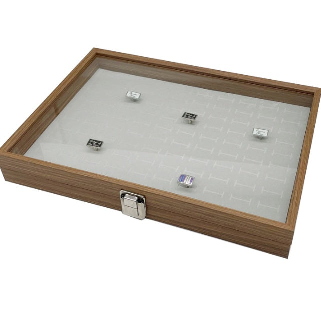 100 Individual Ring Slot Wooden Jewelry Storage Box