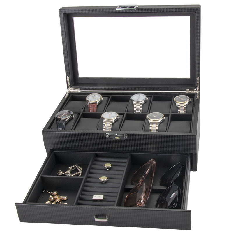 PU Carbon Fiber Watch Box