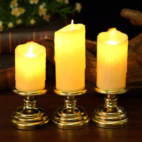 3 in 1 Flameless Battery Operated Tea Lights with Stand