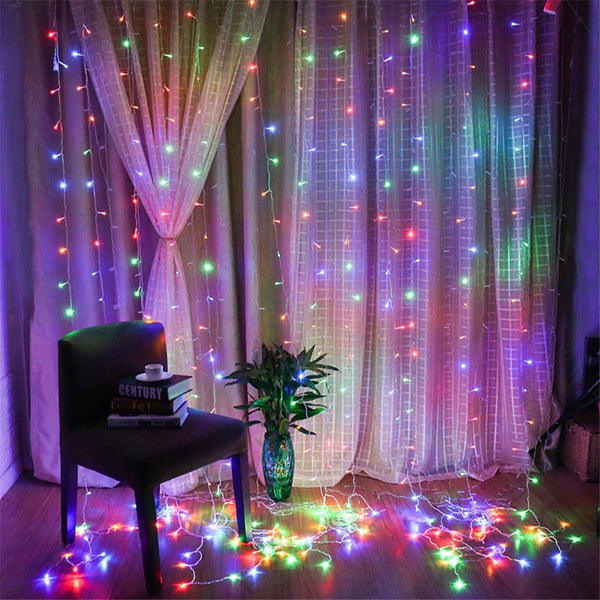 curtain multi color fairy light hari raya