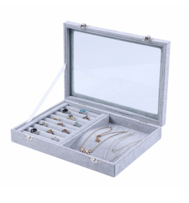 ring and necklace velvet jewelry box