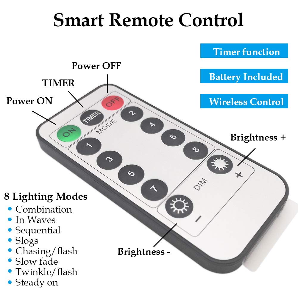 10 Meters 100 Led USB Silver Wire with 8 Modes + Remote Control, Warm White