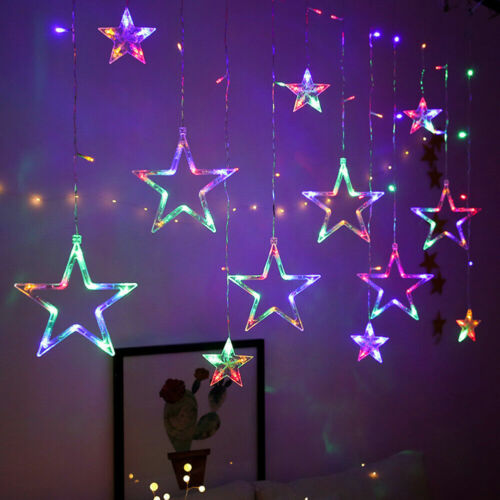SALE [ STARZ ] 8 Modes, 2.5 Meter 12 Stars Fairy icicle Curtain Lights , Multi