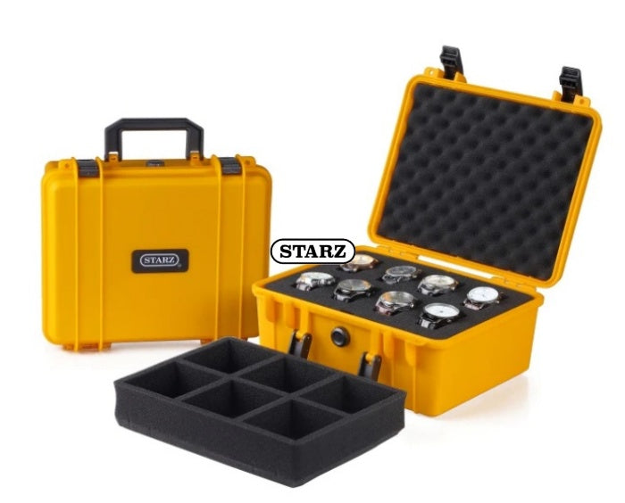 8 Slots Heavy Duty Watch Storage Case , Yellow