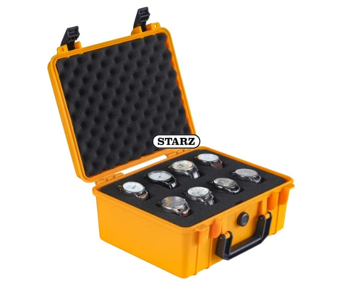 8 Slots Heavy Duty Watch Storage Case , Yellow
