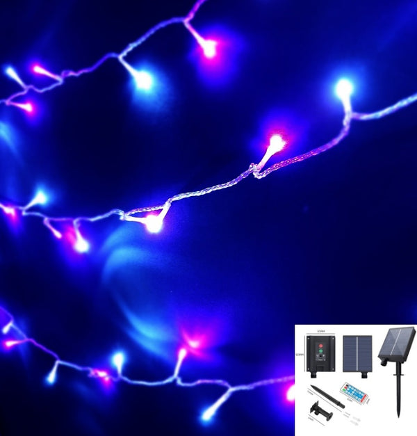 [ STARZ ] Outdoor Solar Powered 10 Meter 100 Led String Light, White + Purple