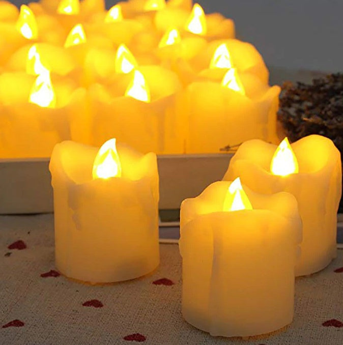 2 Sizes - Flameless Wax Design Battery Operated Candle