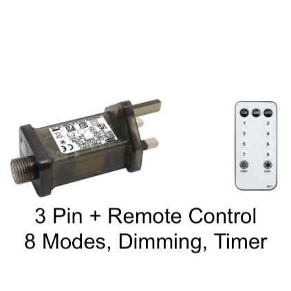 SG Safety Mark 31V Low Voltage 50M 400 LED Fairy String Light, Warm + 3pin Safety Adapter with Remote Control