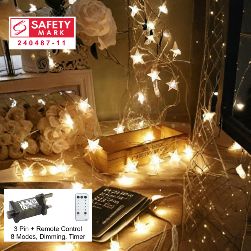 SG Safety Mark - 31V 10 Meter 100 Stars Led Fairy String Light , Warm