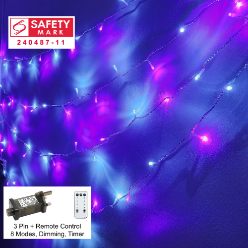 SG Safety Mark - 31V 10 Meters 100 Led Fairy String Light , White and Purple