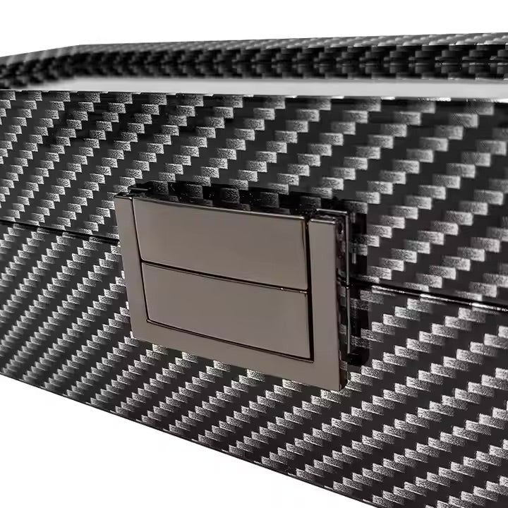 10 Slot Carbon Print Wooden Watch Box