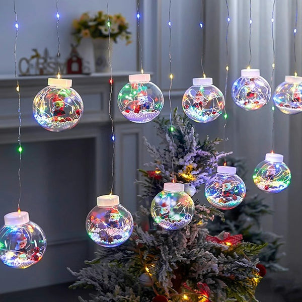 [ STARZ ] USB 3M Width icicle Wishing Ball with Santa Led Fairy Curtain Lights, Multi