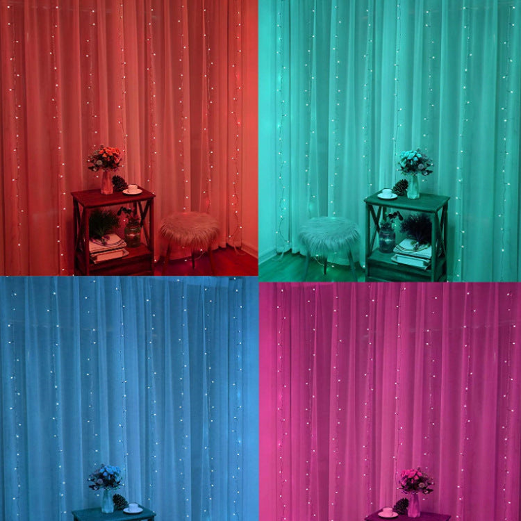 [ STARZ ] 16 Colors USB 3 Meter x 2 Meter Silver Wire Led Curtain Lights
