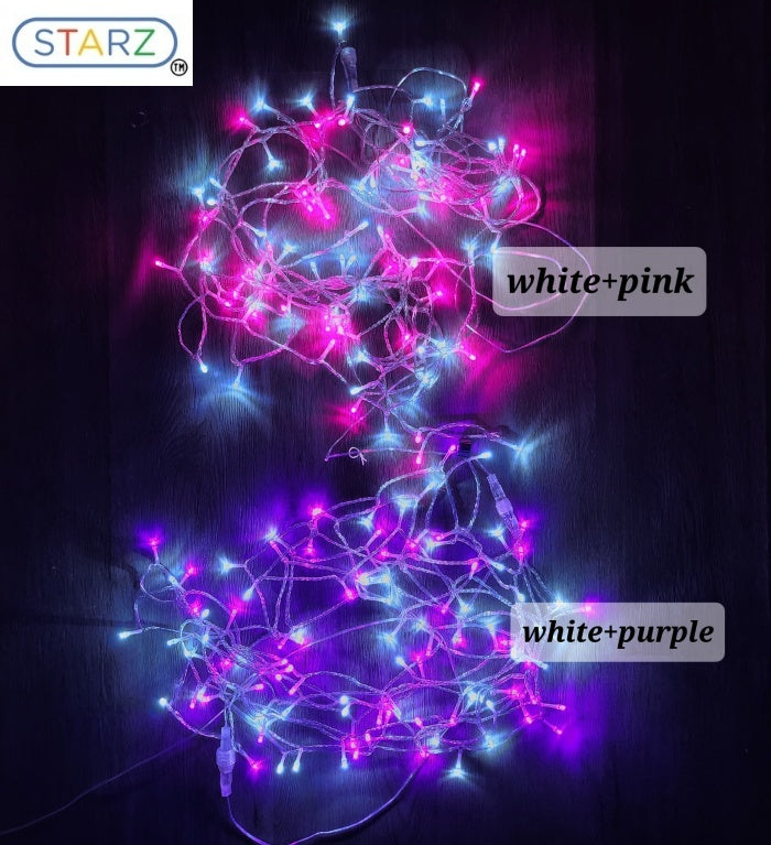 [ STARZ ] Outdoor Solar Powered 10 Meter 100 Led String Light, White + Pink