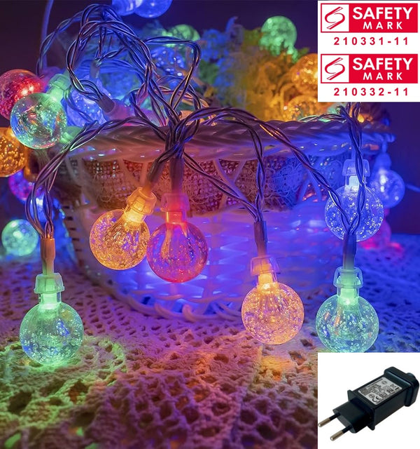 [ STARZ ] SG Safety Mark - 31V 10 Meter 100 Crystal Balls Led String Light , Multi