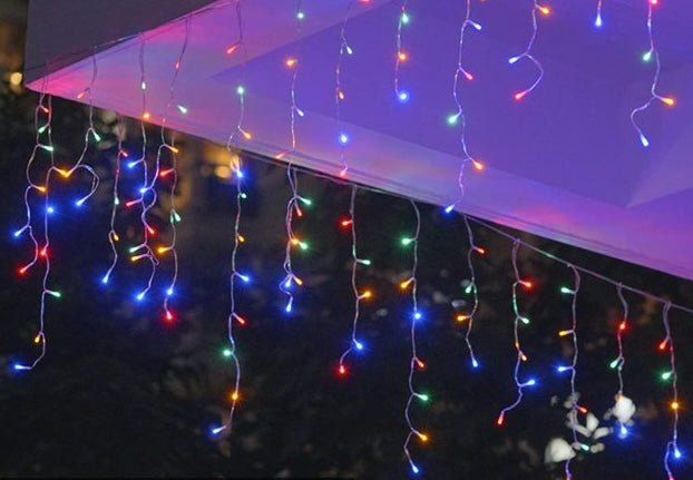 SG Safety Mark - 31V 5 Meters 216 Led icicle Led Fairy Curtain Light , Multi