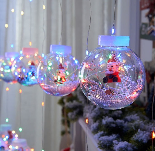 [ STARZ ] USB 3M Width icicle Wishing Ball with Santa Led Fairy Curtain Lights, Multi