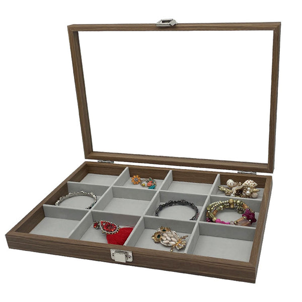 [ STARZ ] 12 Grids Wooden Jewelry Storage Box