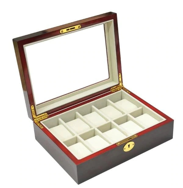 [ STARZ ] 10 Slots Dark Rose Wooden Watch Box