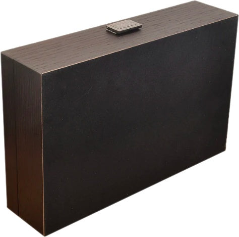 12 Slots Dark Brown Grain Wood Watch Box